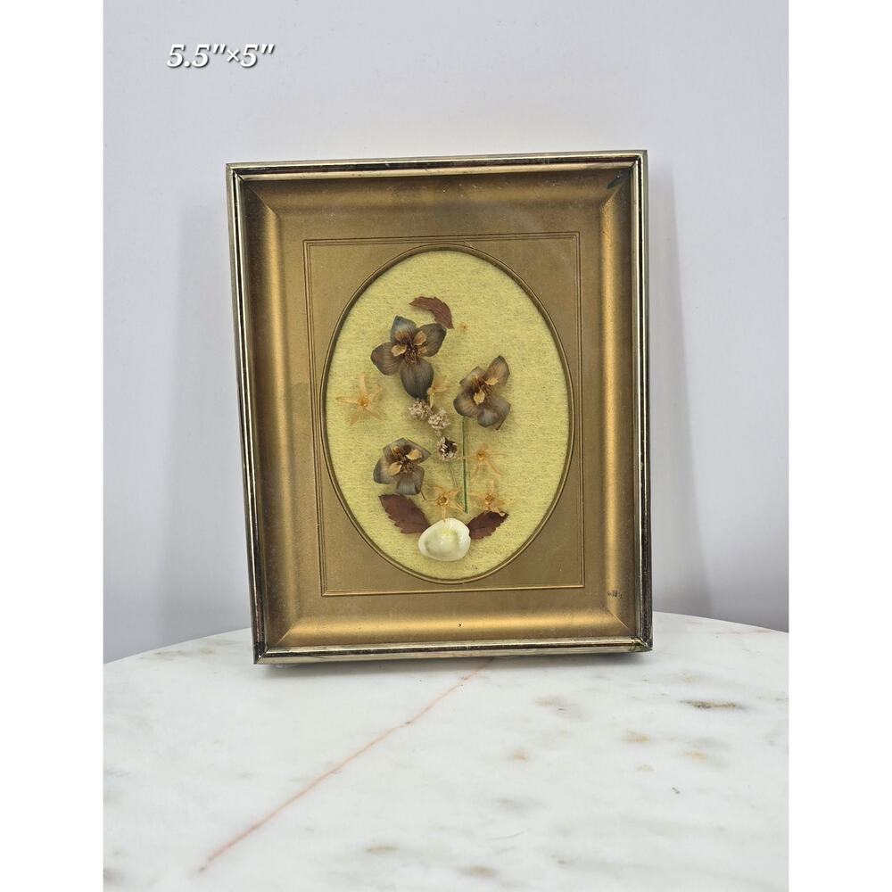Vintage Cottagecore Botanical Framed Dried Flower Hanging Boho Earthy Minimalist